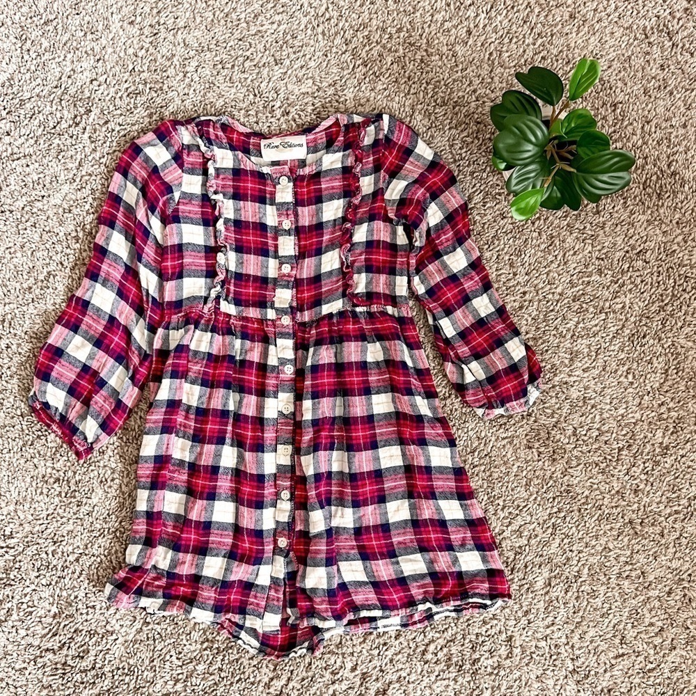Rare Editions Soft Plaid Flannel Dress Sz 5